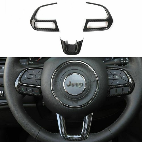 Cubierta de marco de volante de fibra de carbono para Jeep Compass 17+ y Renegade 15+ - Imagen 2 de 8