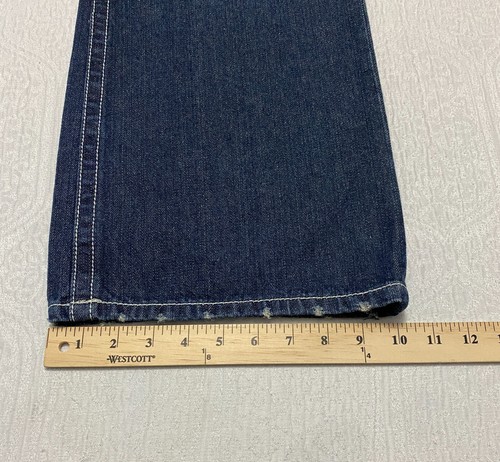 Franky Max Bootcut Jeans Men's Size 40×32 Blue Distressed Flap Pockets Whiskers - Picture 9 of 9