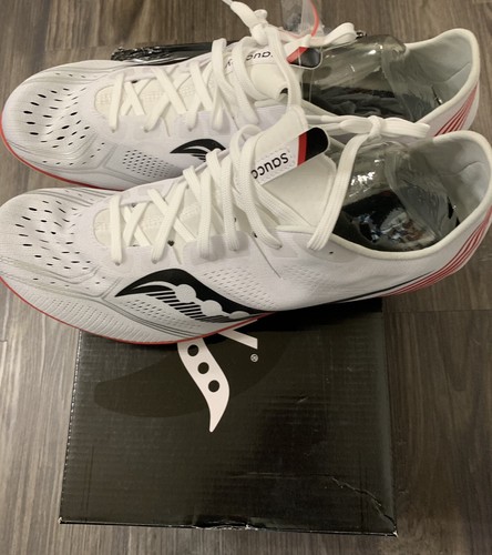 Saucony Endorphin 3 Uomo Bianco Taglia 12,5 Nuovo - Foto 5 di 12