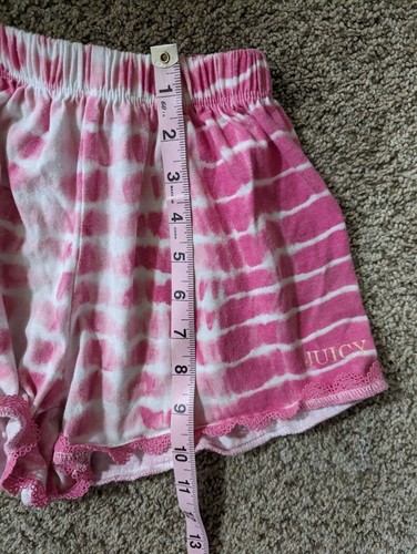 Juicy Couture Kids Pink Tie Dye Lace Trim Sleep Shorts Size 8/10 - Picture 6 of 7