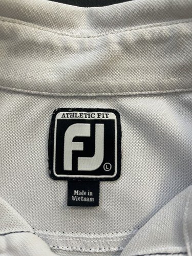 Footjoy Large Adult Polo Shirt Golf Performance White Athletic Fit Outdoor Mens - Picture 2 of 11
