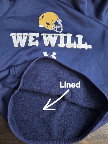 Under Armour/Notre Dame Lined Hoodie Youth Size YSM Navy - Picture 7 of 10