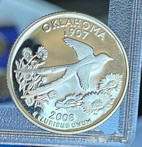 2008-S proof (clad) Oklahoma quarter; DCAM from mint proof set - Picture 2 of 4
