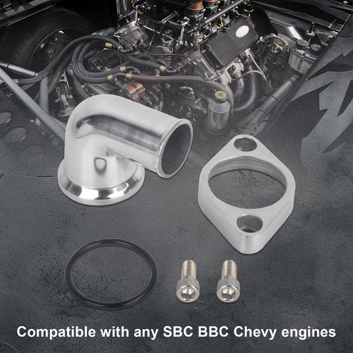Carcasa termostato cuello agua giratorio 90° para SBC BBC Chevy 265 283 305 327 350 - Imagen 3 de 7