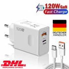 120W Schnellladegerät USB-C PD 6A Ladeadapter Netzteil für Xiaomi Samsung Huawei