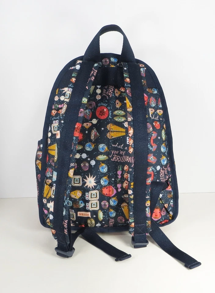 Mochila Clásica LeSportsac Estampado Qué Gema Azul Marino Multicolor Nylon Viaje Escolar Foto 2 de 4