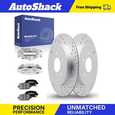 Rear Drilled Slotted Brake Rotors Ceramic Pads Calipers for INFINITI Q60