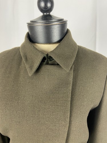 Donna Karan Size 12 Deconstructed Vintage Green 2 Piece Wool Blend Skirt Suit - Picture 4 of 8