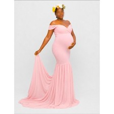 Pink Maternity Gown with Toss Skirt