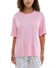 Roudelain Women's Round-Neck Dolman-Sleeve Pajama Shirt, Cameo Pink, X-LARGE