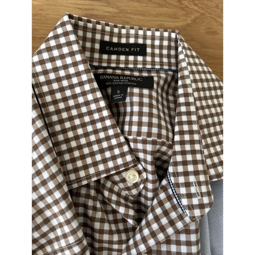 9 Banana Republic Men Sz S Camden Fit Non Iron Plaid Button Up Long Sleeve Shirt - Picture 6 of 22