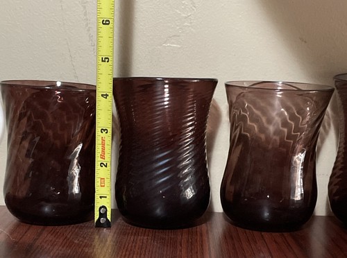 5 Avalos Amethyst Mexican Glass Blown Hand Made Glasses - Picture 11 of 13