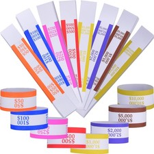 800 Money Bands for Cash - Self-Adhesive Currency Straps, 8 Colors, Organize Bil