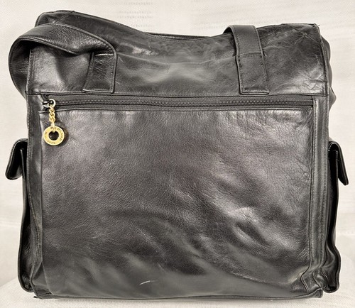Perlina New York Black Double Handle Large Tote Bag - Picture 4 of 24