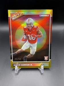 2024 Score Hot Rookies Marvin Harrison Jr. #8 Gold Zone /50 Rookie Refractor RC