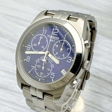 TISSOT 1853 Chronograph Quartz Watch 38mm Blue Dial Date Small Seconds