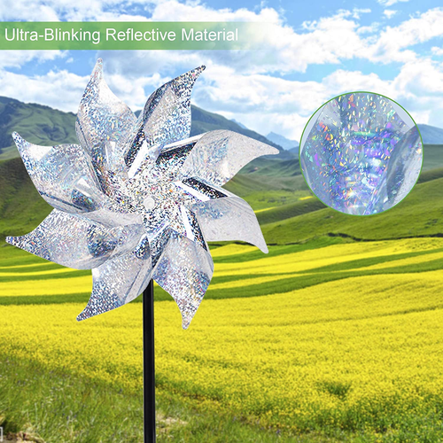 10er Pack reflektierende Pinwheels mit Pfählen, extra glitzerndes Pinwheel für Gartendeko - Bild 5 von 12