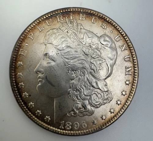 1896 P Morgan Silver Dollar - Philadelphia Gorgeous Toning! Unc