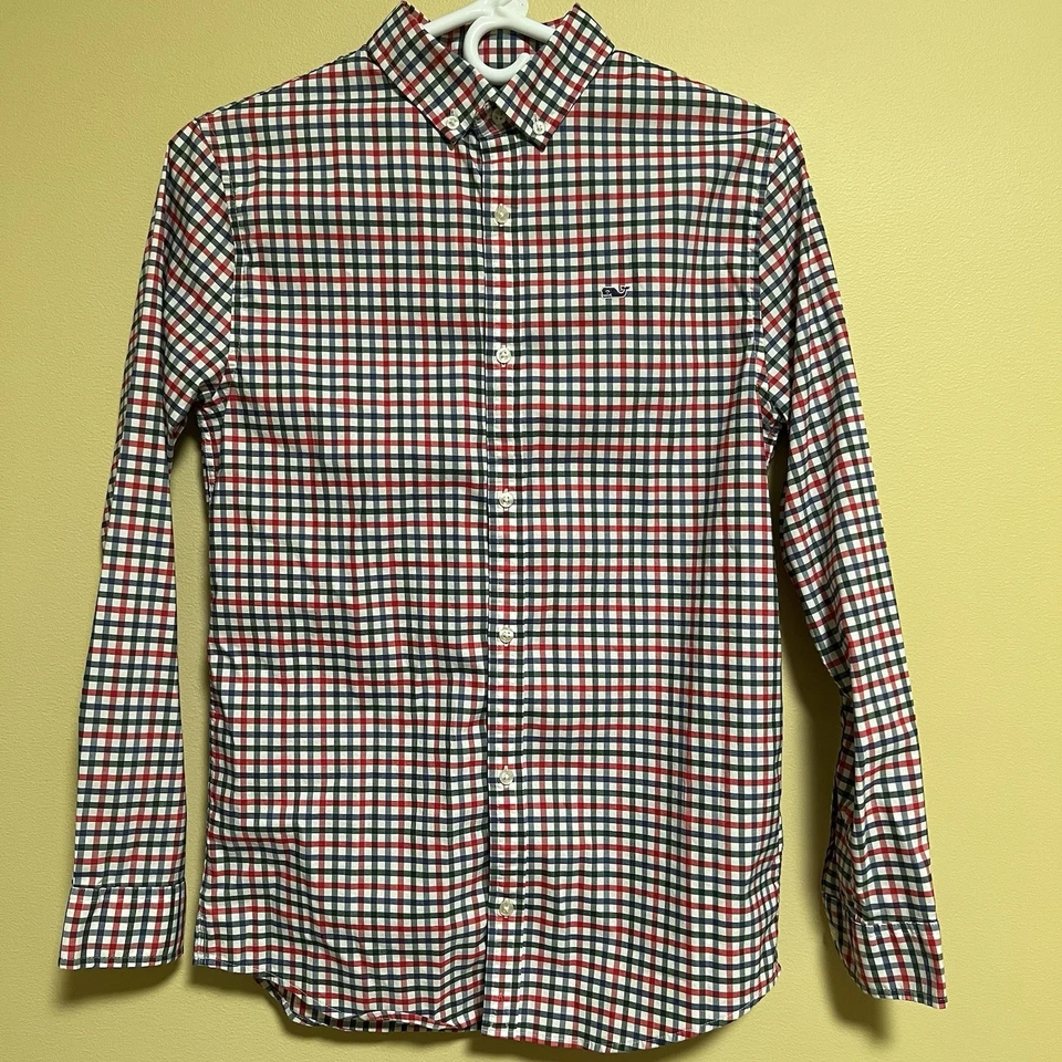 Vineyard Vines On The Go Performance Niños Vacaciones Navidad Guinga Botón L 16 Foto 2 de 4