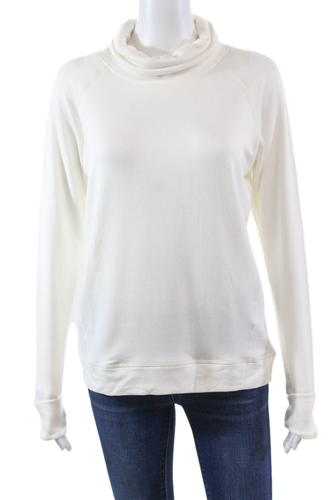 ALALA Womens Long Sleeve Turtleneck Lightweight Knit Shirt White Size XS