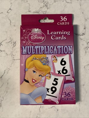 1 pack Disney Princess Multiplication flash cards home school 36 cards New