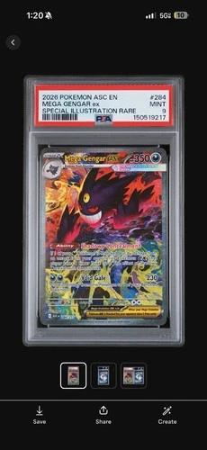 Pokemon 2026 Mega Gengar ex 284/217 SIR Ascended Heroes GEM MINT PSA 9