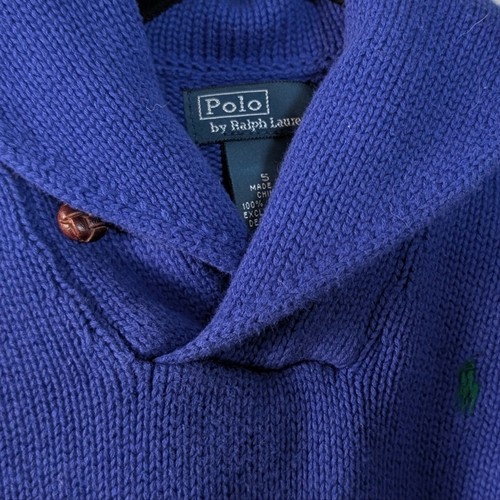 VINTAGE Girls Polo Ralph Lauren Royal Blue Cotton Retro Knit Sweater Size 5 - Picture 2 of 6
