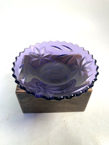 超貴重！1900年代～アメリカアンティーク パープル紫色ガラス　ケーキスタンド 超貴重！1900年代～アメリカアンティーク パープル紫色ガラス