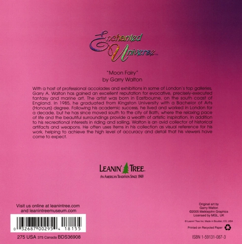 Encouragement Ballet Ballerina Moon Fairy Follow Your Dreams Leanin' Tree Card - Image 3 of 4