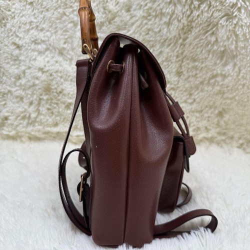 Gucci Rucksack, Bambus, Drehverschluss, Leder, Kordelzug Typ m2_0701 - Bild 4 von 12