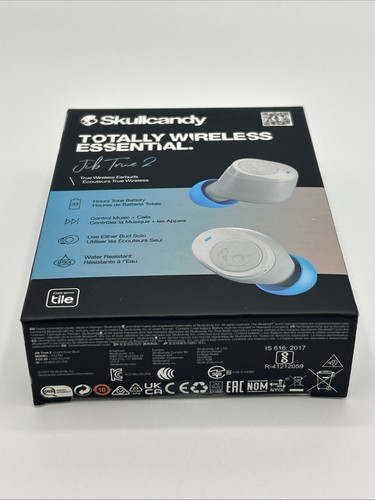 Blue  Skullcandy Jib True 2 True Wireless Premium Audio Water Resistant Earbuds - Picture 3 of 4