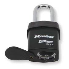 Master Lock 6421Ljwo Padlock, Coreless, Long Shackle, Rectangular Steel Body,
