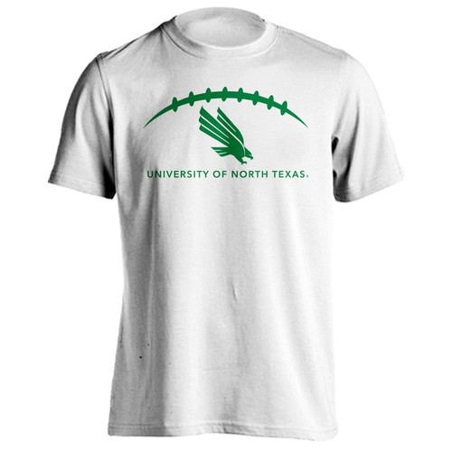 University of North Texas Mean Green Football Laces Logo Short Sleeve T-Shirt - Picture 4 of 9