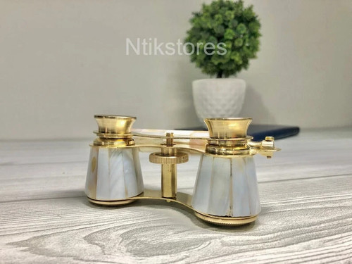 Vintage Nautical Brass Opera Glasses Mother of Pearl & Handle Fittings France - Picture 6 of 10