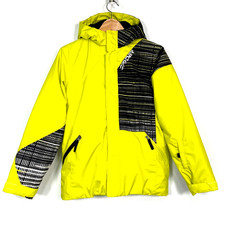 SPYDER Kids sz 14 Hooded Insulated Jacket Ski Snowboard Snow Youth Yellow Black