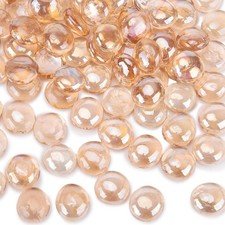 5 LB Flat Glass Marbles, Pink Pebbles Medium, coral pink-2