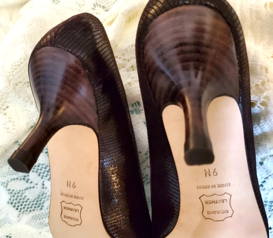 Pajarita marrón texturizada Talbots 3 pulgadas Tacones de gatito - talla 9N Foto 4 de 4