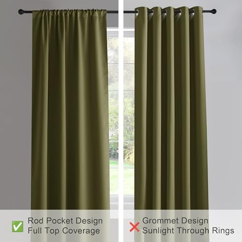 Kurze Fenstervorhänge für Küche 36 Zoll 42 Zoll B x 36 Zoll L (2er Pack) Olivgrün - Bild 5 von 7