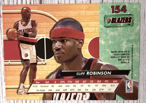 1992-93 Ultra #154 Cliff Robinson Portland Trail Blazers Basketball Card - Picture 4 of 4