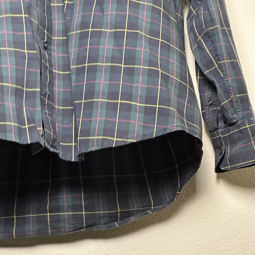 Club Room Dress Button Up Shirt Plaid Collared Formal Casual Men L Green Retro - Picture 11 of 12