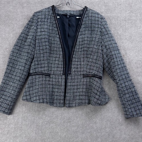 Mossimo Women's Black Gray Tweed Peplum Blazer Jacket XXLT TG FITS LIKE 1X - Picture 1 of 10