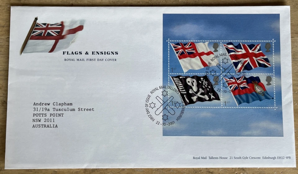 2001 GB Stamps and Miniature Sheet First Day Cover FDC x2 - Flags and Ensigns - Image 3 of 3