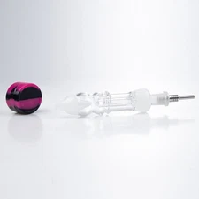 Spill-proof Glass Smoking Pipes Collectable Mini Water Pipe 10mm Titanium