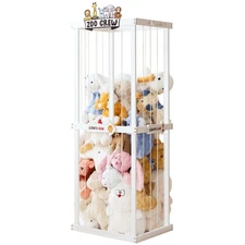 Wooden Stuffed Animals Storage Basket Organizer and Holder for Gifts, Plushie...