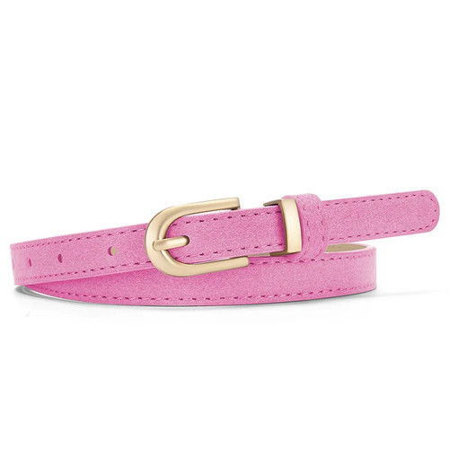 Karamellfarben dünner PU Damen Gürtel einfaches Design Freizeit Kleid Jeans Accessoires - Bild 32 von 32