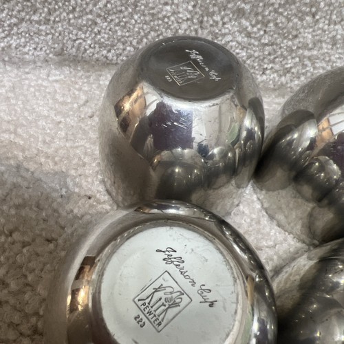 4 JEFFERSON CUPS Pewter/ Labeled 2 Shieff 2 Kirk - Picture 9 of 9