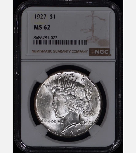 :1927-P 1$ SILVER PEACE DOLLAR NGC MS63 BLAST-WHITE CLEAR & BRIGHT HIGHER-GRADES