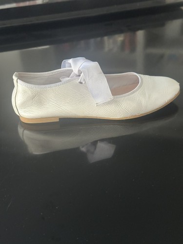 Jacadi girls white mary jane flats with ties, size 35 (US 5) - Picture 10 of 16