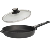 Skk Bbq Bratpfanne Ø28 Cm Induktion Grill-Pfanne Aluguss Antihaft Mit Glasdeckel