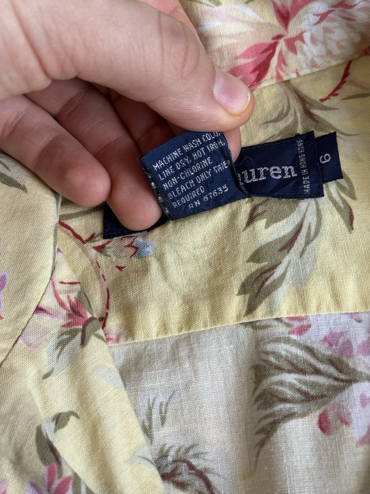 Vintage Polo Hemd Ralph Lauren 90er Hongkong Blumen Muster Urlaub Old Money - Bild 4 von 4